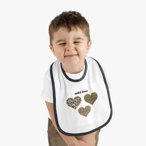 Baby Love Hearts Bib, Wild Love Bib for Babies, Heart Print Bib, Cute Baby Gift, Baby Shower Gift