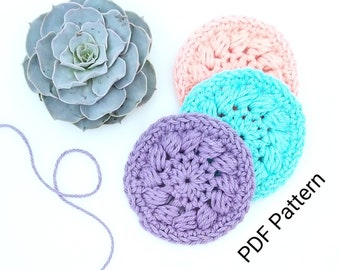 Crochet Pattern - Pinwheel Scrubby, Coaster, Earrings, and Christmas Ornament - Instant PDF Download!