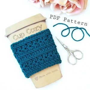 Crochet Pattern Posie Cozie Cup Cozy Instant PDF Download image 2