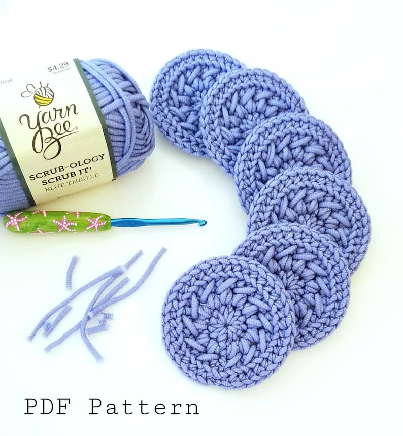 Crochet Pattern The Sunflower Scrubby Instant PDF Download image 1