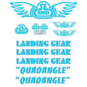 SE Racing Quadangle Decal-Kit für 20 Zoll mit Quad Rahmen und Landegestell, BMX, Farbe nach Wahl, Old School Freestyle