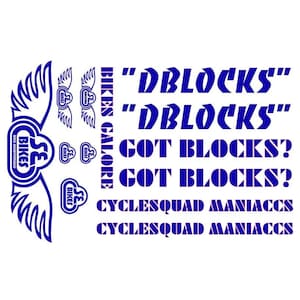 Kit de decalque SE Racing "DBlocks" Darnell Meyers com garfo Landing Gear "Got Blocks", BMX você escolhe qualquer cor