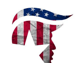 ドナルド・トランプ大統領の顔 アメリカ国旗 MAGA デカール 車