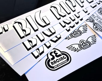 Vintage BMX Sticker Sheet – SE Racing, Big Ripper Restoration