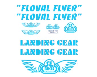 SE Racing Floval Flyer 24" BMX Decal Kit - Landing Gear Fork - Reflective and Chrome Colors! SE Bikes