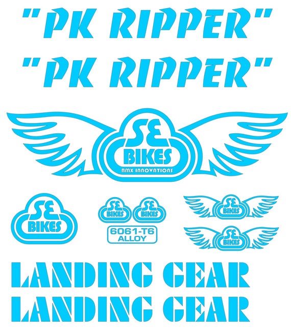 PK RIPPER BMX DECAL STICKER SET NEW PK RIPPER STICKERS SE RACING WHITE