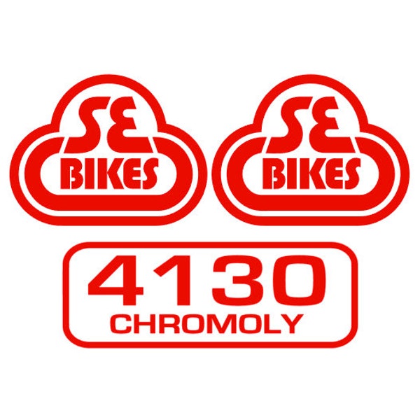 SE Racing small 4130 Chromoly seat tube decal on SE racing bikes, Quadangle, Blocks Flyer, Big Ripper BMX you pick color