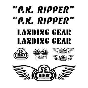 Kit de décalcomanies SE Racing PK Ripper pour 20" avec fourche de train d'atterrissage, BMX au choix couleur Old School Freestyle