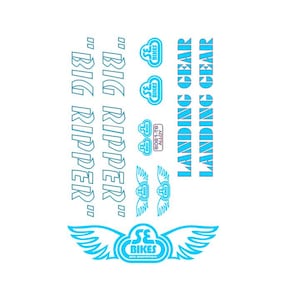 SE Racing Big Ripper OUTLINE Aufkleber mit Landegestell Gabel, BMX, Farbe nach Wahl, Old School Freestyle