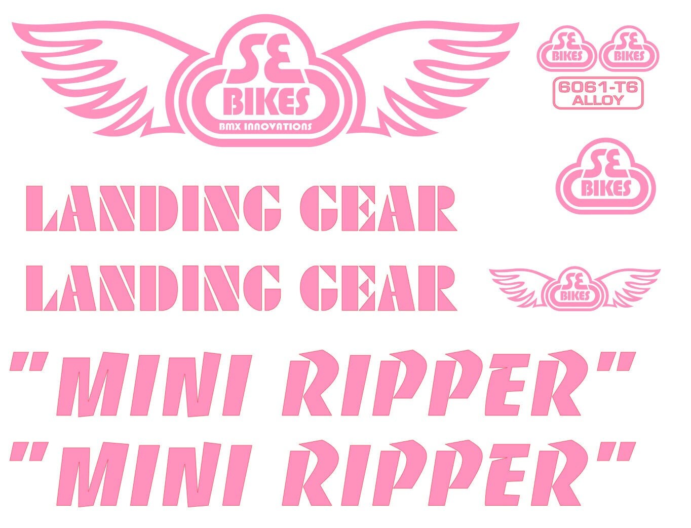 SE Racing Mini Ripper Decal Kit With Landing Gear Fork BMX You Pick Color Etsy UK