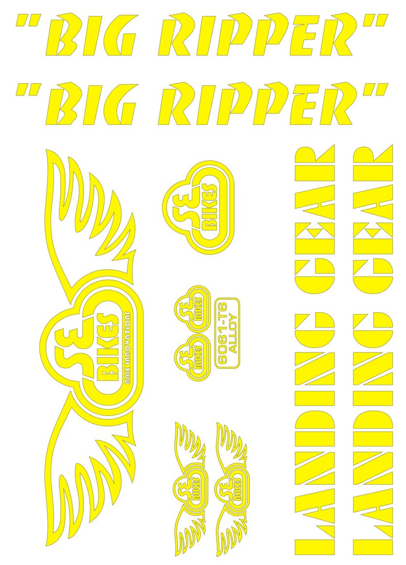 Buy SE Racing Big Ripper Decal Kit, Landing Gear Fork, BMX Restoration ...
