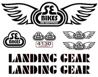 SE Racing Quadangle BMX Decal Kit: 20" Landing Gear Fork - Reflective and Chrome colors! SE bikes