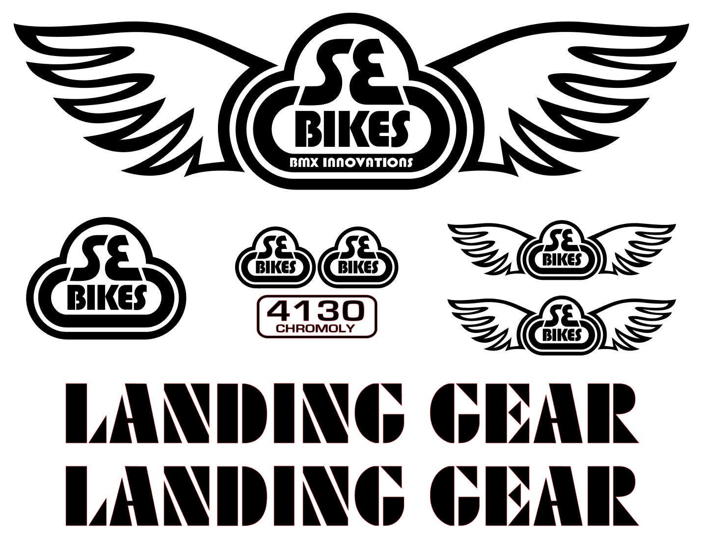 black/clear SE Racing 4130 seat mast decal black/clear SE Racing 4130 seat mast decal
