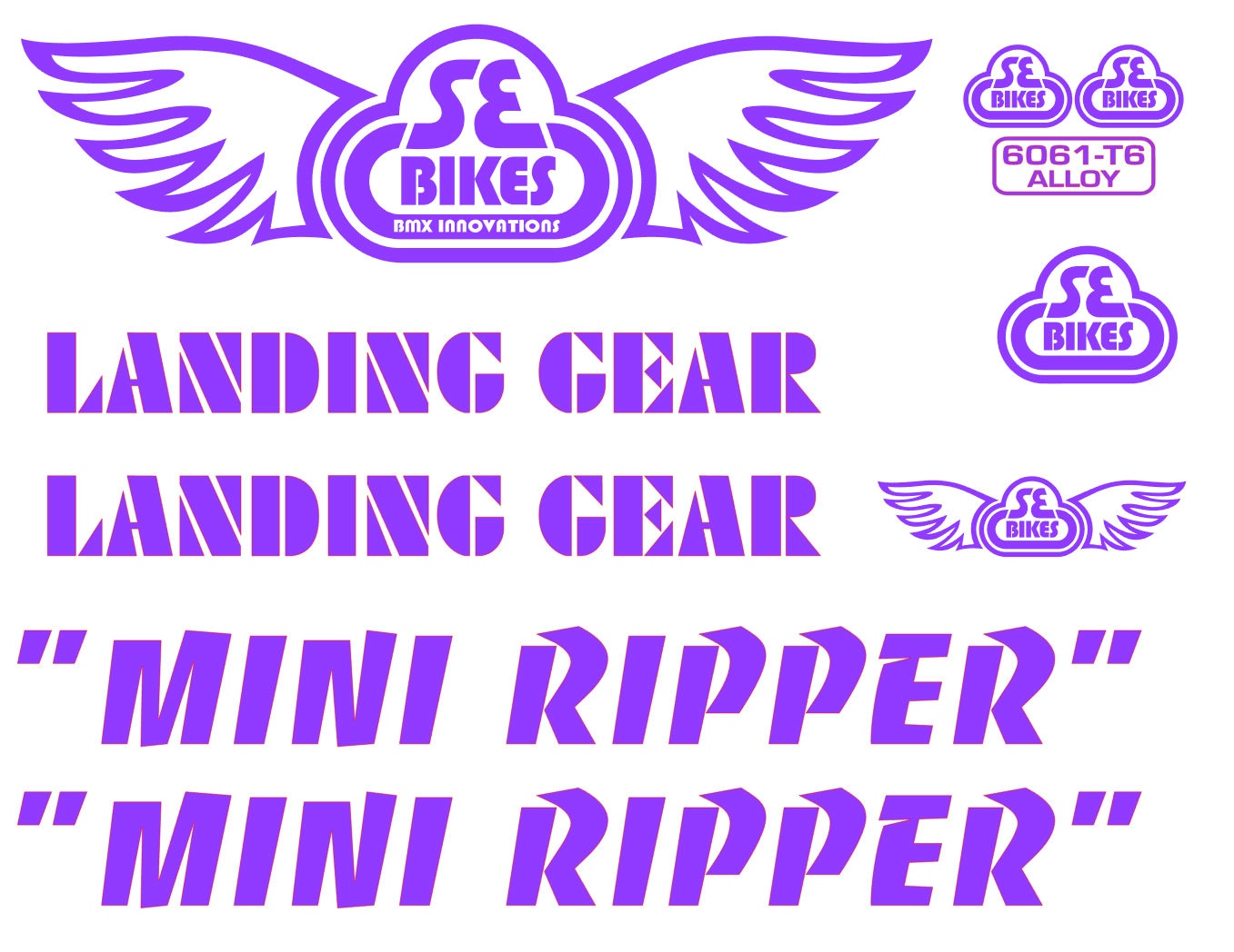 SE Racing Mini Ripper Decal Kit With Landing Gear Fork BMX You Pick Color Etsy
