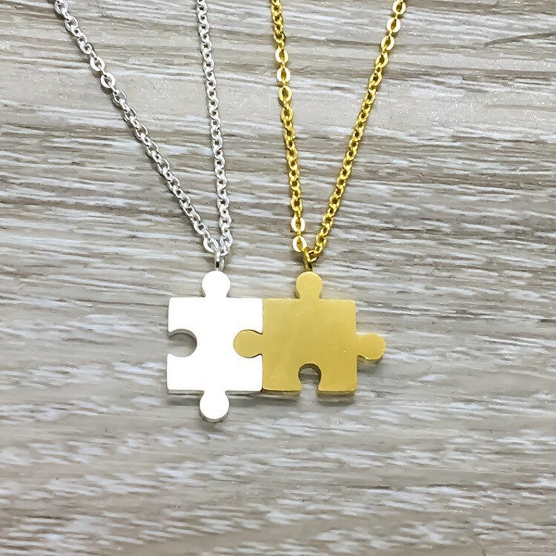 Puzzle Necklace Set for 2 Interlocking Puzzle Necklaces Etsy