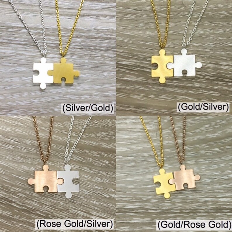 Puzzle Necklace Set for 2 Interlocking Puzzle Necklaces From Etsy