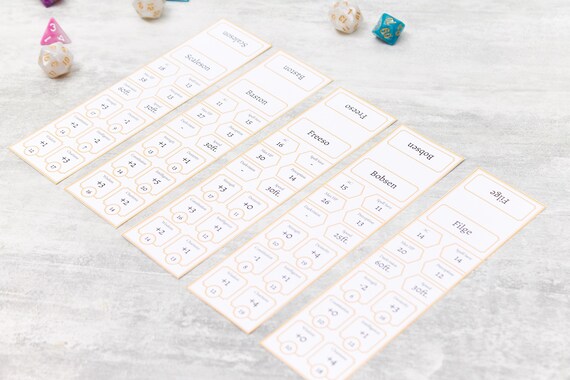 Combat Tracking Character Cheat Sheets Tabletop RPG Fillable PDF Initiative Tracker Cards Rainbow D/&D Dungeons and Dragons