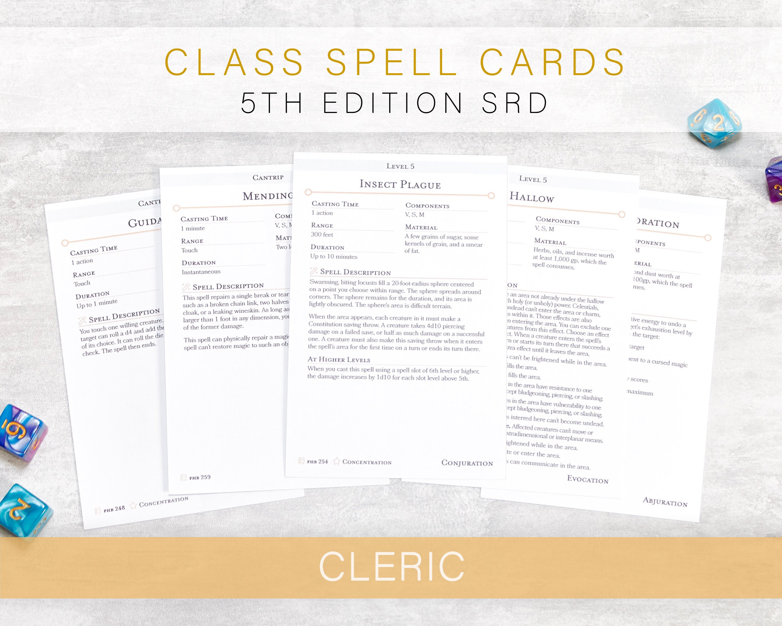 Cleric Spell Cards 5e Basic Rules Cantrip To Level 9 Etsy Cleric Spell Cards 5e Basic Rules Cantrip To Level 9 Etsy