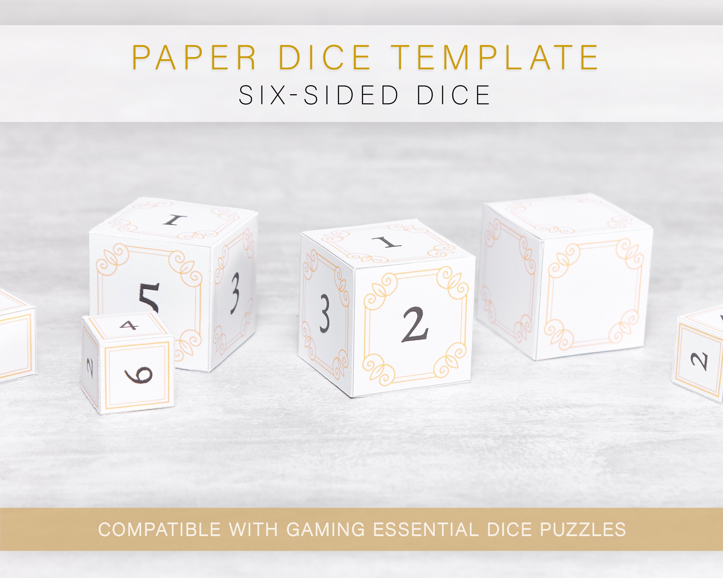 paper d6 dice template d d tabletop printable six sided dice etsy