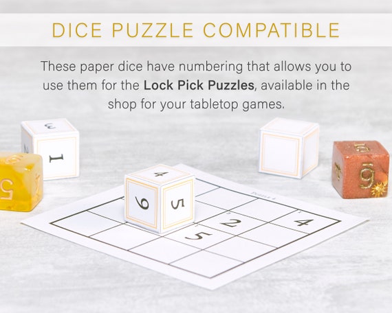 paper d6 dice template d d tabletop printable six sided dice etsy