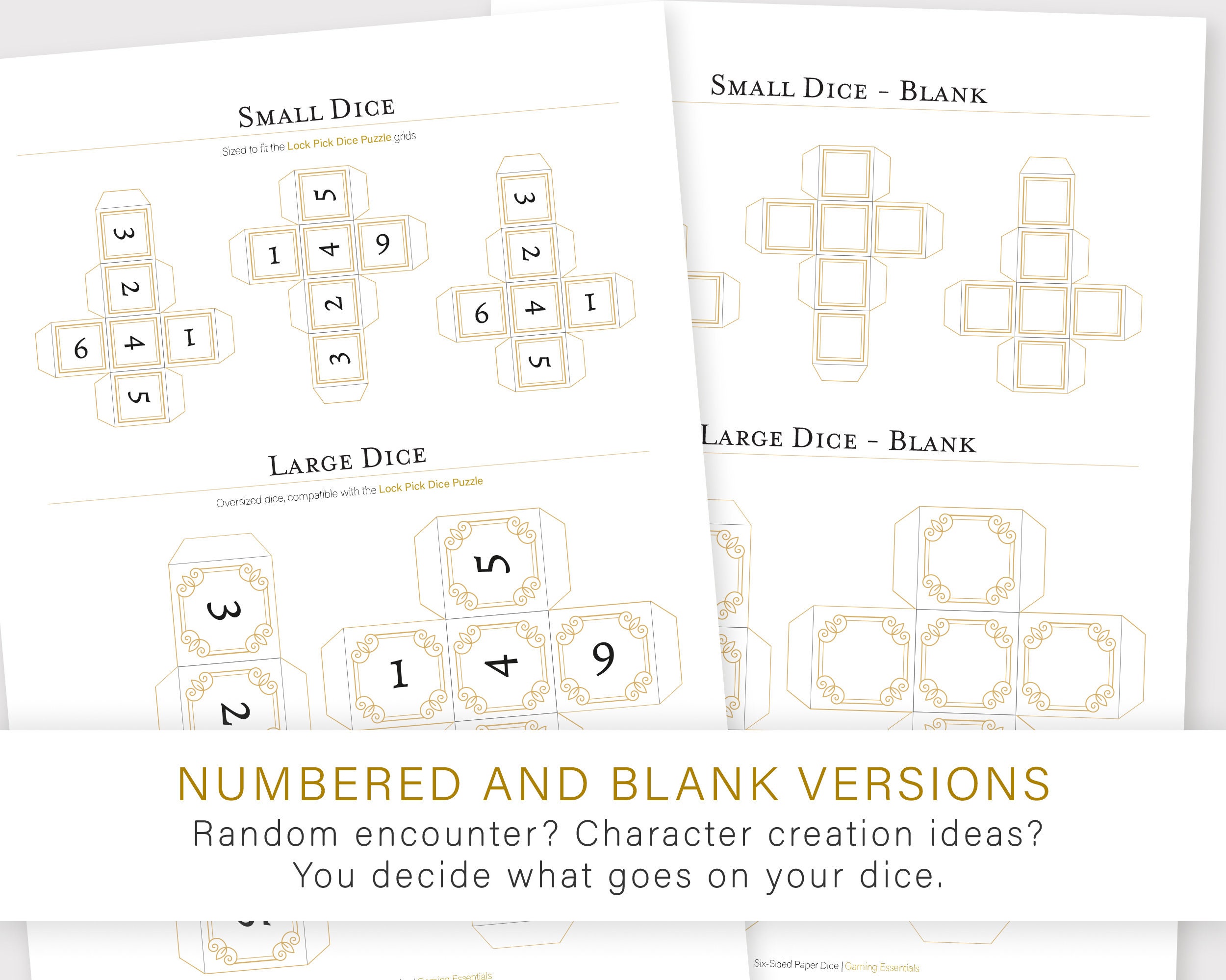 Paper D6 Dice Template D&D Tabletop Printable Six-sided Dice - Etsy Norway