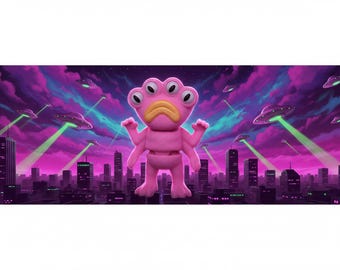 Pink Flexi Alien Figure – Articulated 3D Printed Collectible | Fiendworks Studio