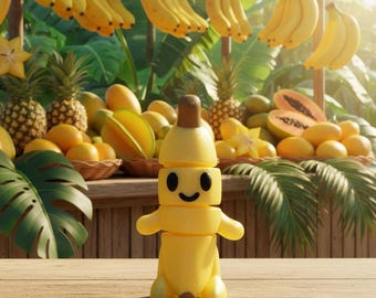 Articulated Banana Figure: Quirky 3D Printed Desk Toy Collectible