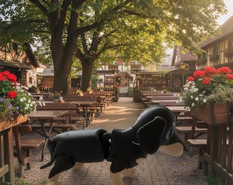Articulated Dachshund Figure: Poseable 3D Printed Dog Collectible, PLA Filament Toy