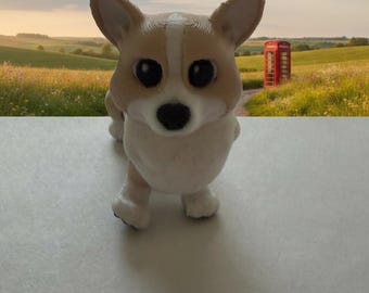 Articulated Corgi Figure: 3D Printed Poseable Dog Toy, Collectible Fidget Gift