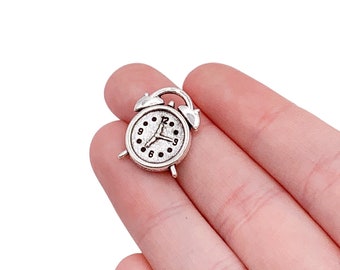 1 Alarm Clock Charm, Clock Charms, Time Charms, Individual Charms, Timepiece Charm, Good Luck Charm, DIY Jewelry Findings