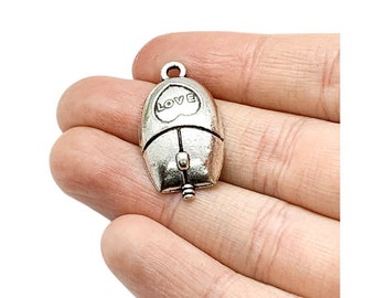 1 Mini Mouse Charm, Tiny Computer Mouse Charm, Nerd Charms, Technology Charms, Computer Charms, Jewelry Findings, DIY Jewelry