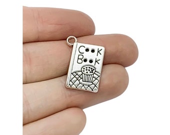 1 Tiny Cookbook Charm, Individual Charms, Cooking Charms, Baking Charms, Recipe Book Charms, Bakery Charms, Chef Charms, DIY Jewelry