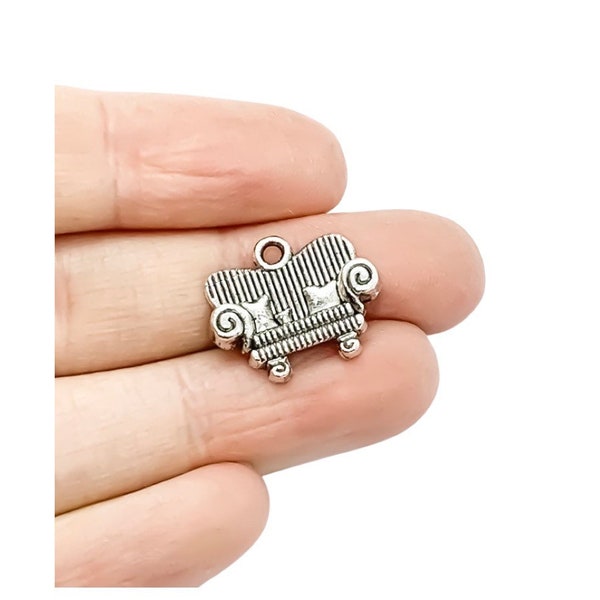 1 Tiny Sofa with Cushions Charm, Furniture Charms, Girls Charms, Charm, Mini Couch Charm, Teen Charm, House Charms, Interior Designer Charm