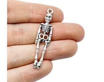 1 Skeleton Charm, Individual Charms, Anatomy Charms, Biology Charms, Nursing Charm, Doctor Charms, Bone Charms, Jewelry Findings, DIY