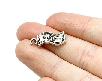 1 Tiny Five Dollar Bill Charm, Individual Charms, USA Money Charm, Good Luck Charms, 5 Bucks Charm, Currency Charm, Jewelry Findings