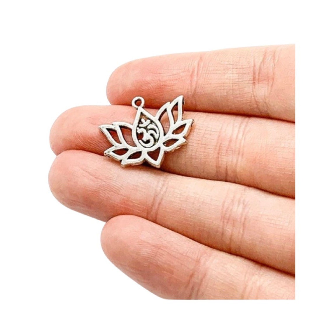 Ohm Lotus Flower Charm Yoga Charm Yogi Charm Om Symbol OM Etsy