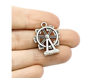 1 Tiny Ferris Wheel Charm, Fair Charm, Custom Charms, Amusement Park Charms, Toy Charms, Transportation Charms, DIY Craft