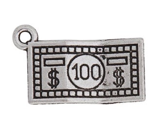 1 Tiny 100 Dollar Bill Charm, Individual Charms, Money Charms, Good Luck Charms, 100 Bucks Charm, Currency Charm, Jewelry Findings