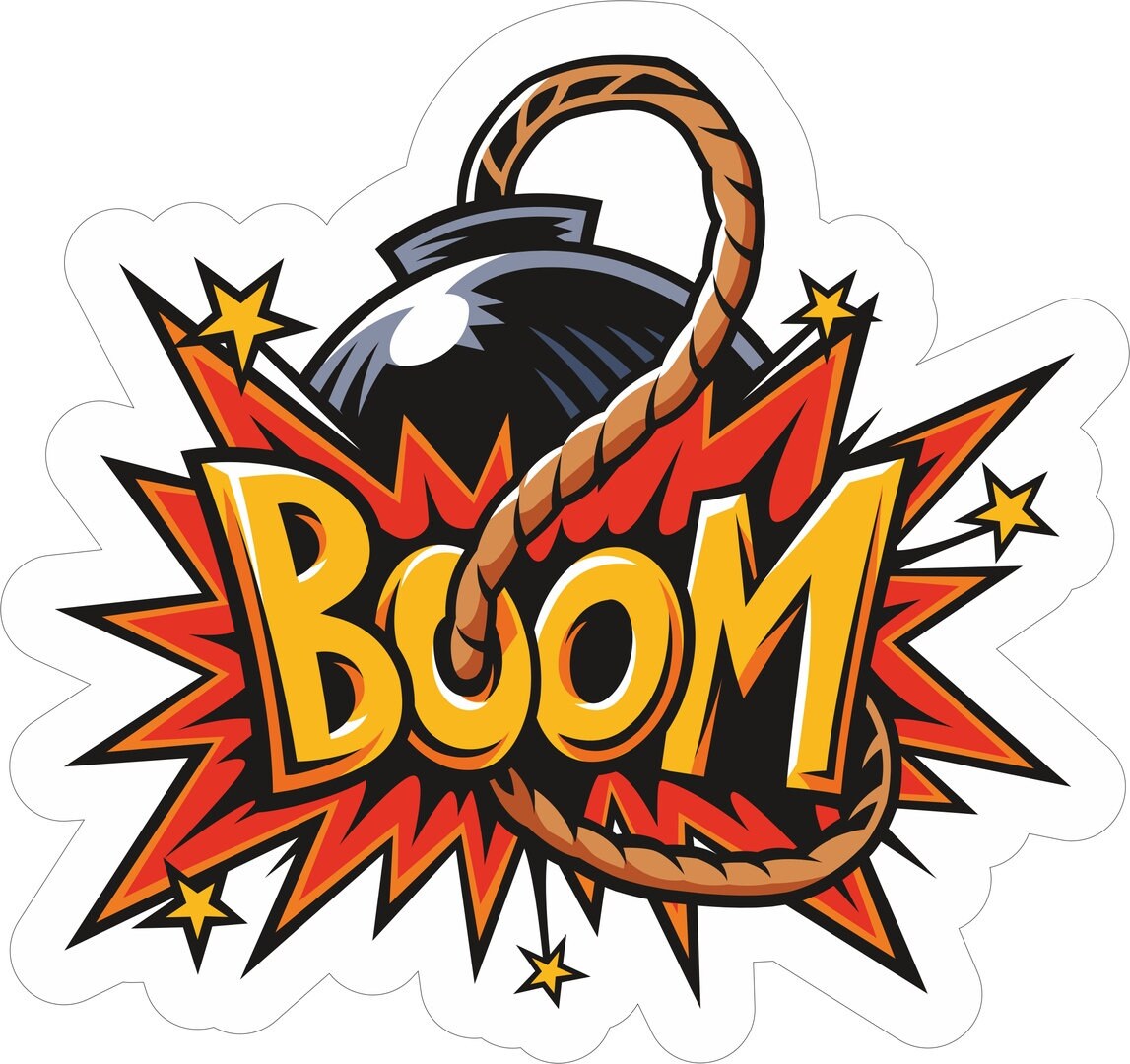 Sticker. Boom vector Etsy