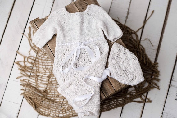 knitted christening outfit