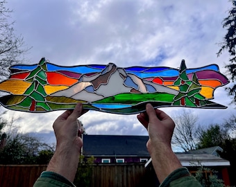 Mt. Hood stained glass panel