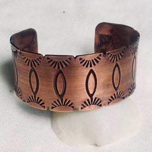 Beautiful hand stamped copper bracelet