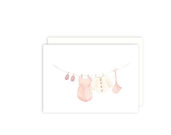 Girl Clothesline Greeting Card