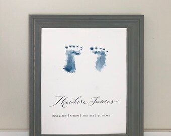 Custom Calligraphy "Footprints" Print