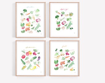 Seasonal Veggies BUNDLE OF FOUR 8x10s