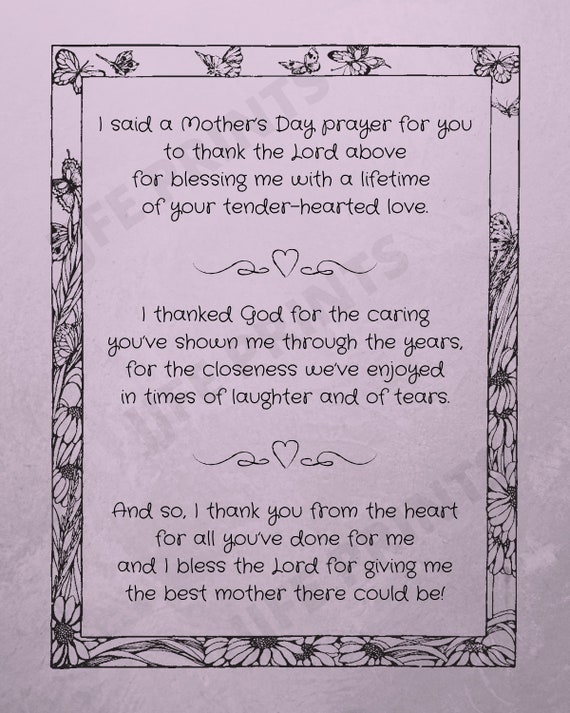 MOM PRINT GIFT Mom Prayer Mother's Day Gift Mother Mom Christmas Gift Mom  Birthday Gift I Love Mom Gifts Mom Appreciation -  Denmark
