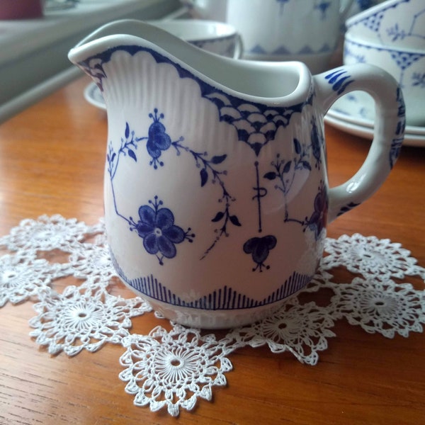 Vintage Furnivals Denmark Creamer in the Iconic Blue & White  Pattern. Made In Staffordshire. England in 1960's. In VGC