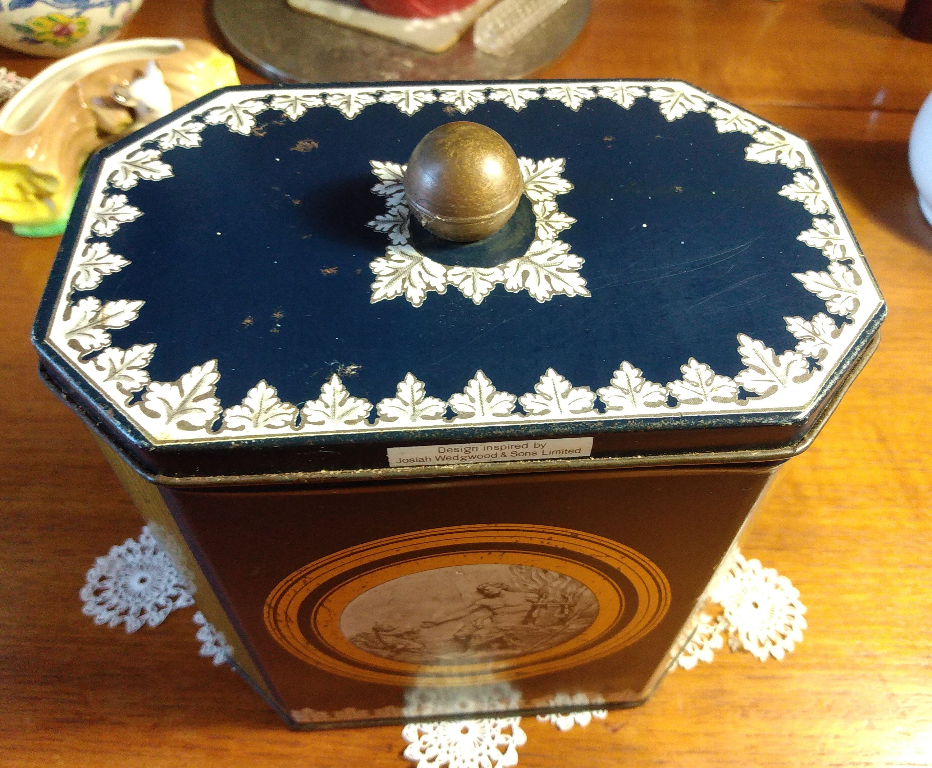 Vintage Biscuit Tin. Wedgewood Inspired Design of Classical Etsy