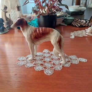Coopercraft Very Rare Borzoi ( 8&quot;) Glazed Figurine. Made in Tunstall, Stoke-on-Trent. Staffordshire. 1960s-70s In VCG. Retro Collectable