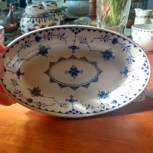 Vintage Masons Denmark (Rare) 8&quot; Serving Dish in the Iconic Blue & White Pattern. Made In Staffordshire England.Fully Stamped. In VGC